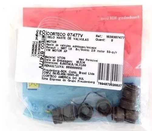 RETENTOR DE VALVULAS VW GOL / PARATI / SAVEIRO / SANTANA / VOYAGE 1.6 1.8 2.0 AP TODOS VW LOGUS / POINTER / APOLLO / POLO CLASSIC VW GOLF / PASSAT 2.8 / PEUGEOT 206 / 306 / 307 / B